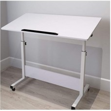 Măsuță reglabilă multifuncțională, mobilă, 60x40 cm – ideală pentru laptop, citit sau lucru de acasă, Alb.