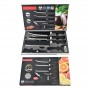 Set de cutite profesionale pentru bucatari din otel inoxidabil, 6 piese, cuțit bucătar, cuțit utilitar, curatator pentru legume, cuțit pentru fructe, foarfece ascutite, cuțit pentru carne.