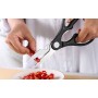 Set de cutite profesionale pentru bucatari din otel inoxidabil, 6 piese, cuțit bucătar, cuțit utilitar, curatator pentru legume, cuțit pentru fructe, foarfece ascutite, cuțit pentru carne.