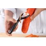 Set de cutite profesionale pentru bucatari din otel inoxidabil, 6 piese, cuțit bucătar, cuțit utilitar, curatator pentru legume, cuțit pentru fructe, foarfece ascutite, cuțit pentru carne.