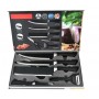 Set de cutite profesionale pentru bucatari din otel inoxidabil, 6 piese, cuțit bucătar, cuțit utilitar, curatator pentru legume, cuțit pentru fructe, foarfece ascutite, cuțit pentru carne.