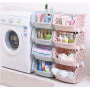 Set 2 Cosuri de depozitare durabil, stivuibil, Cutie de depozitare fructe si legume, Cos organizator de bucatarie, pentru baie, 36*33*20 cm, Gri albastrui