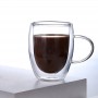 Cana cu pereți dubli 150 ml, din sticlă termorezistentă, transparentă, pentru cafea, ceai, latte sau cappuccino