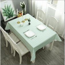 Față de masă PVC, cu model în carouri, 137x180 cm, verde, hidrofugă și ușor de curățat