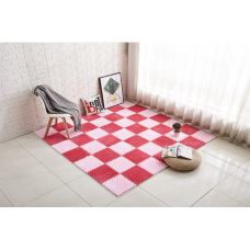 Placi de covor sub formă de puzzle, 10 buc, roșu