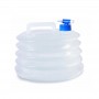 Bidon pliabil 15 L cu robinet, din plastic alimentar, pentru camping, picnic, grădină sau călătorii — transparent