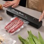 Aparat de vidat alimente Vacuum Sealer X, Cadou 10 pungi, 110W, 30 cm, sigilare dublă, mare putere de aspirare, negru