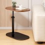 Măsuță de cafea reglabilă 48–80 cm, ovală, MDF + metal – compactă, practică și modernă pentru living sau birou. Nuc Măsuță de cafea reglabilă 48–80 cm, ovală, MDF + metal – compactă, practică și modernă pentru living sau birou. Nuc