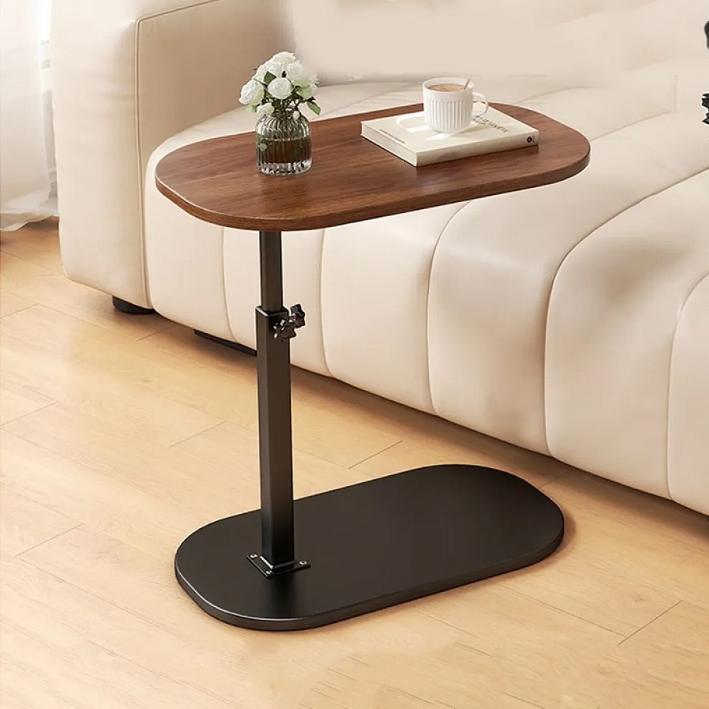 Măsuță de cafea reglabilă 48–80 cm, ovală, MDF + metal – compactă, practică și modernă pentru living sau birou. Nuc Măsuță de cafea reglabilă 48–80 cm, ovală, MDF + metal – compactă, practică și modernă pentru living sau birou. Nuc