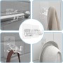 Set 6 Suporturi Autoadezive pentru Perdea sau Alte Obiecte, Fără Găurire, 5,5 x 5,5 cm, Transparent