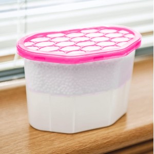 Absorbant umiditate + parfumarea aerului, dezumidificator suprafata, cu parfum de trandafir 800ml, cantitate granule 400 gr