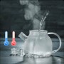 Ceainic cu filtru, Sticla termorezistenta borosilicata, 1000 ml, Capacul din bambus/otel inoxidabil, Rezistent la temperaturi extreme 150℃