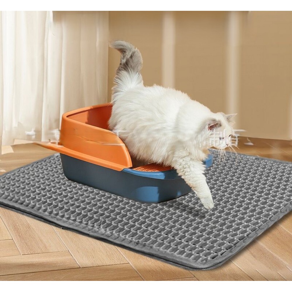 Covoraș impermeabil dublu strat pentru litiera pisicii, 90 × 60 cm – soluția practică pentru o zonă mereu curată. Gri. Covoraș impermeabil dublu strat pentru litiera pisicii, 90 × 60 cm – soluția practică pentru o zonă mereu curată. Gri.