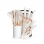 Set cutite otel inoxidabil si ustensile de bucatarie in suport 20 piese, Alb