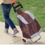 Cărucior de cumpărături pliabil cu structură metalică – 25 kg, husă textilă detașabilă și lavabilă, Maro.