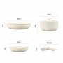 Set vase 5 piese: 2 tigăi + 1 cratiță + capac + mâner detașabil universal, alb laptos, antiaderent, pentru plită și cuptor