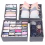 Organizator de lenjerie pentru dulap, sertar. Set 4 buc, Gri