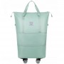 Geantă de voiaj pliabilă cu roți și mâner telescopic, 36–55L, culoare Verde — practică, încăpătoare și ușor de transportat