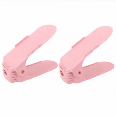 Set 2 bucati organizatoare pentru incaltaminte, inaltime ajustabila, plastic,Roz