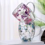 Set 2 cești cu pereți dubli, 350 ml, din sticlă borosilicată, cu decor floral uscat în bază — pentru băuturi calde și reci. Violet.