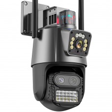 Camera de supraveghere dubla P11 Pro WIFI GBV LOGIC, 9 MP, exterior/interior, zoom 8X, rotativa, senzor miscare, aplicatie, rezistenta la apa, infrarosu, detectare umana, slot de card, vedere nocturna