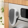 Blocator de siguranță pentru cuptor cu microunde și aparate electrocasnice – protecție pentru copii, montaj adeziv, alb cu gri