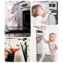 Blocator de siguranță pentru cuptor cu microunde și aparate electrocasnice – protecție pentru copii, montaj adeziv, alb cu gri