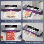 Aparat de vidat automat pentru alimente si 10 pungi de vidat, 30 cm, sigilare rapidă, compact, negru cu gri.