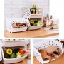 Set 2 Cosuri de depozitare durabil, stivuibil, Cutie de depozitare fructe si legume, Cos organizator de bucatarie, pentru baie, 36*33*20 cm, Alb