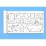 Tapet de colorat pentru copii – Rola creativă cu tematică obiecte cotidiene, 3m x 30cm, fără adeziv