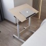 Măsuță reglabilă multifuncțională, mobilă, 60x40 cm – ideală pentru laptop, citit sau lucru de acasă, paltin alb