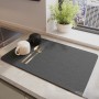 Covor de uscare pentru vase și tacâmuri, anti-alunecare, absorbant și cu uscare rapidă, 30*40 cm, Gri închis
