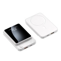 Power Bank Magnetic Wireless 10000mAh – Încărcare Rapidă 22,5W, LED Digital, Alb