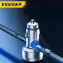 Încărcător Auto Essager 80W – Cu 3 Porturi, Încărcare Rapidă PD/QC, Afișaj LED și Protecție Avansată