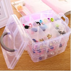 Organizator cutie din plastic pentru depozitarea bijuteriilor și a diverselor obiecte mici. Transparent, Dulap plastic depozitare
