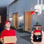 Cameră de supraveghere WiFi 360° iCSee, interior/exterior, IP66, vedere nocturnă IR, microfon și difuzor, control de pe telefon – model HT21