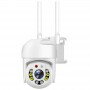 Cameră de supraveghere WiFi 360° iCSee, interior/exterior, IP66, vedere nocturnă IR, microfon și difuzor, control de pe telefon – model HT21