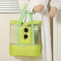 Geantă termoizolantă pentru prânz și relaxare, material impermeabil,– 37 × 42 × 15 cm, Verde.