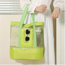 Geantă termoizolantă pentru prânz și relaxare, material impermeabil,– 37 × 42 × 15 cm, Verde.