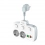 Prelungitor LDNIO cu 2 Prize Schuko și 4 Porturi de Încărcare (3xUSB-A + 1xUSB-C QC/PD) – Puternic, Compact și Sigur.Alb.