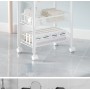 Etajeră multifuncțională din metal cu 5 rafturi și roți pivotante. Alb– organizare eficientă și mobilă pentru orice spațiu