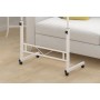 Masa laptop reglabila cu blat din  lemn, mini birou cu roti, ajustabila, 80*40 cm, Alb