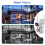 Cameră de supraveghere WiFi iCSee S18M, exterioară, cu dublă lentilă, detecție umanoidă, vedere nocturnă IR 30m, audio bidirecțional, IP66, Full HD 2560p