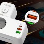 Prelungitor Multifuncțional LDNIO cu 2 Prize Schuko + 3 Porturi de Încărcare (USB-C PD + 2x USB-A QC 3.0) – Putere, Siguranță și Confort în Orice Spațiu