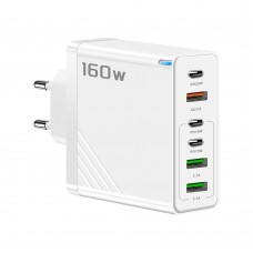 Încărcător Multi-Port 160W – 3 USB + 3 Type-C, Încărcare Rapidă și Sigură pentru 6 Dispozitive. Alb Încărcător Multi-Port 160W – 3 USB + 3 Type-C, Încărcare Rapidă și Sigură pentru 6 Dispozitive. Alb