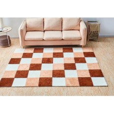 Bucati de covor sub formă de puzzle, 10 buc, Bej