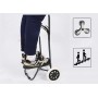 Cărucior de cumpărături pliabil cu 6 roți pentru urcarea scărilor – husă impermeabilă, 102x40x20 cm, Albastru deschis.