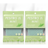 Set 200 Bucăți Ață Dentară cu Scobitoare Pesitro – Aromă de Mentă , Ambalaj Verde