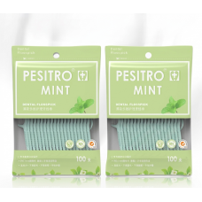 Set 200 Bucăți Ață Dentară cu Scobitoare Pesitro – Aromă de Mentă , Ambalaj Verde