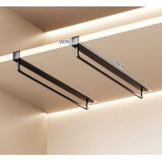 Set 2 suporturi verticale umerașe pentru dulap 30 cm  din oțel carbon, montaj fără găurire, economisire spațiu, negru.